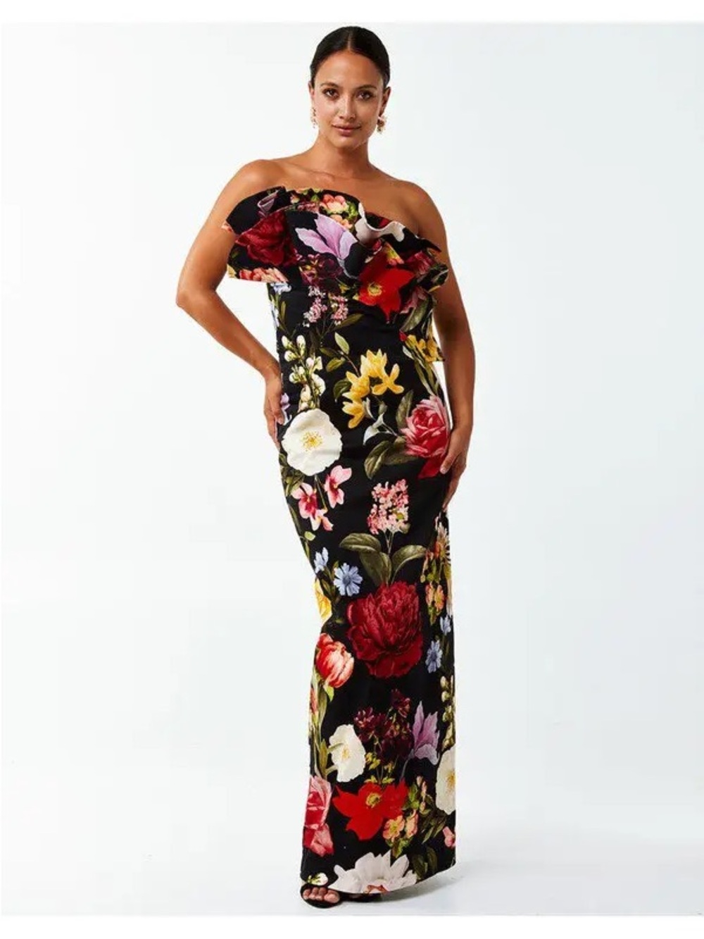 Mestiza New York Floral Origami Ruffle Maxi Dress NWT RETAIL $995 Size 6 Small
